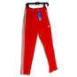 NWT Mens Red White Elastic Waist Zipped Pockets Pull-On Track Pants Size S image number 1
