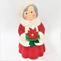Vintage Ceramic Plaster Mrs. Claus Christmas Decoration Holiday Home Decor