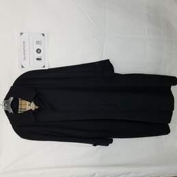 AUTHENTICATED BURBERRY BLACK WOOL LINING TRENCH COAT SZ 44 SHORT