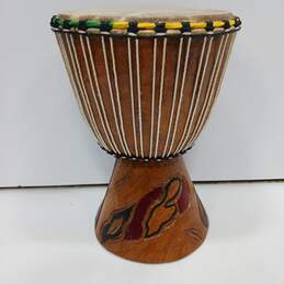 Djembe Wooden Carved Design Hand Drum alternative image
