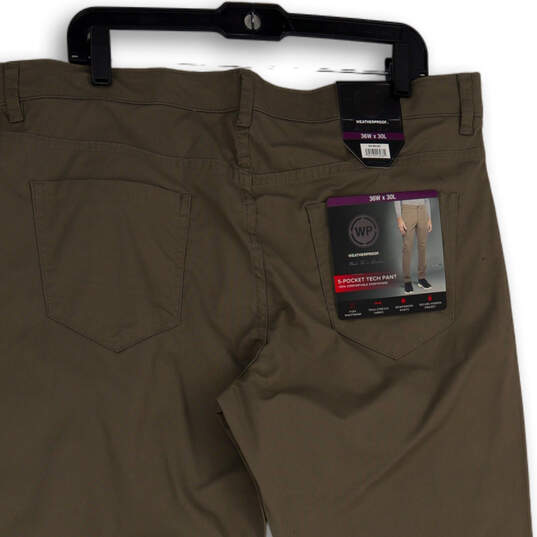 NWT Mens Gray Flat Front Pockets Stretch Straight Leg Chino Pants Sz 36x30 image number 4