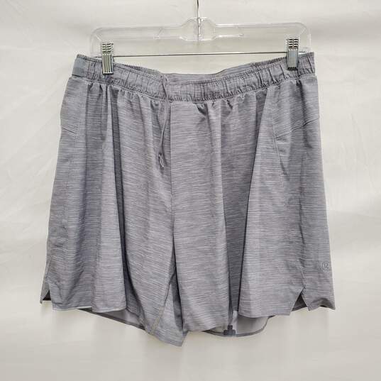 Lululemon Unisex Heather Gray Lightweight Insulted Surge Shorts Size XL image number 1