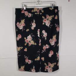 Womens Floral Flat Front Knee Length Straight & Pencil Skirt Size 1 alternative image