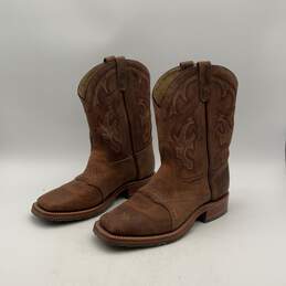 Double H Boots Mens Brown Mid-Calf Pull-On Cowboy Western Boots Size 11