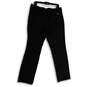Mens Black Flat Front Pockets Regular Fit Straight Leg Ankle Pants Sz 35x32 image number 2