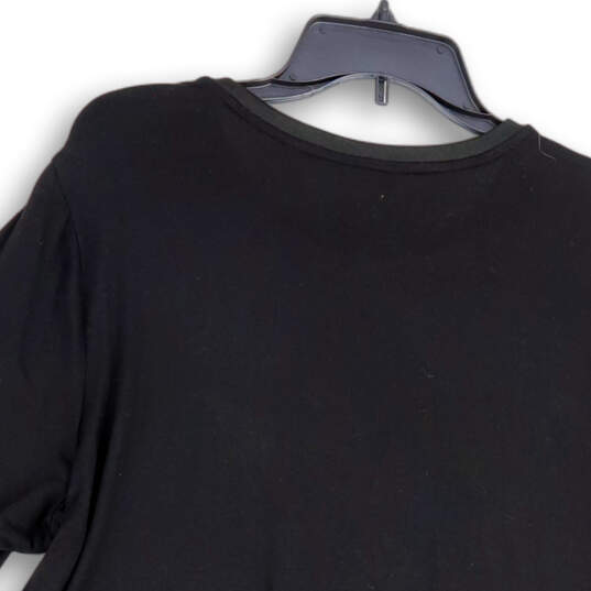 Womens Black Short Sleeve Crew Neck Regular Fit Pullover Tunic Top Size 1X image number 3