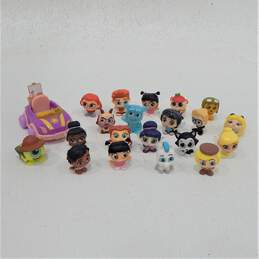 Lot of 20 Disney Doorables Mini Figures Hercules Monsters Inc & more w/ Let's Go Vehicle