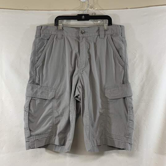 Men's Grey Carhartt Relaxed Fit Cargo Shorts, Sz. 34 image number 1