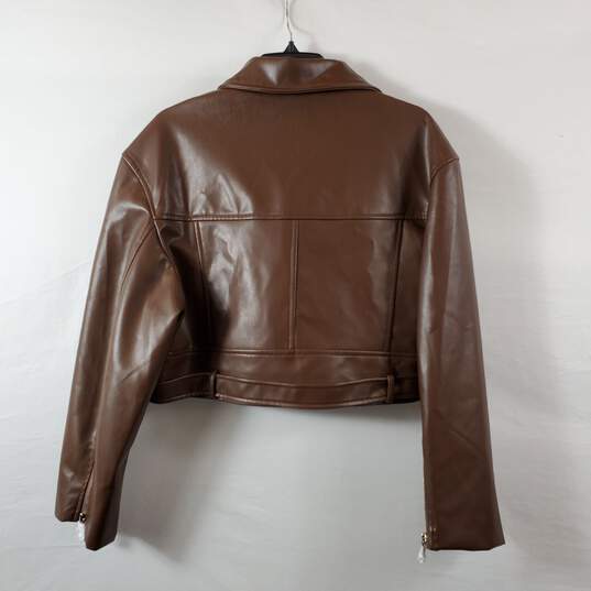 Lioness Women Brown Pleather Jacket XS NWT image number 2