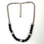 Designer Brighton Silver-Tone Rope Chain Adjustable Black Beaded Necklace image number 2