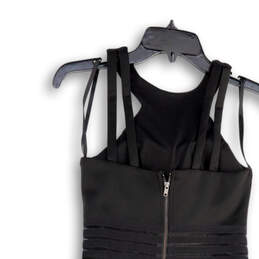 Womens Black Illusion-Waist Back Zip Scuba Fit & Flare Dress Size 1 alternative image