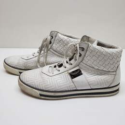 Gianni Versace Couture White Leather High Top Sneaker MN Size 43 AUTHENTICATED alternative image