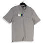 NWT Mens Gray Heather Spread Collar Short Sleeve Polo Shirt Size X-Large image number 1