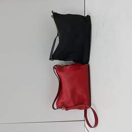 Pair Of Kate Spade Purses (Black Canvas And Red Leather) alternative image
