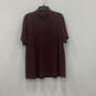 Womens Burgundy Ponte Short Sleeve Turtleneck Pullover T Shirt Size 1X image number 1