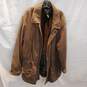 Eddie Bauer Outdoor Outfitters Long Brown Full Zip/Button Leather Jacket Size L image number 1