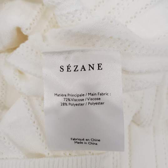 NWT LA Maille Sezane WM's Ivory Polyester Blend Knit Scoop Neck Sweater Size XL image number 4