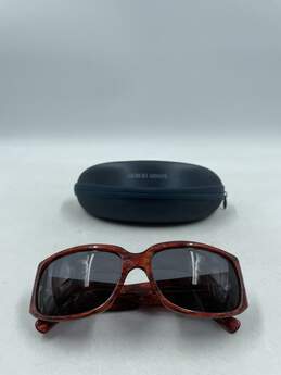 Giorgio Armani Marbled Red Rectangle Sunglasses
