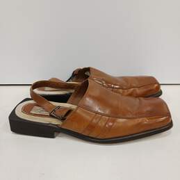 Mens Brown Genuine Leather Buckle Square Toe Loafer Sandals Size 11M alternative image