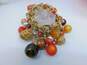 Vintage Gold Tone Beaded Bracelet & Clip On Earrings w/ Multi Strand Necklace 294.6g image number 4