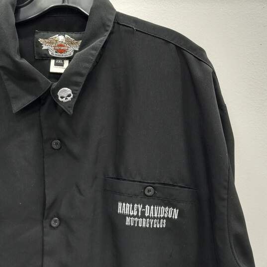 Harley Davidson Size 2XL Black Button Up Shirt image number 3