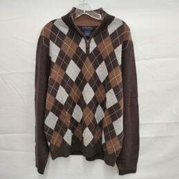 Brooks Brother s Scottish Lambswool WM's Argo Brown Pullover Size L