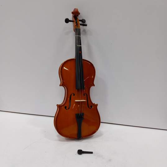 Vintage 4 String Wooden Violin w/Case and Bow image number 3
