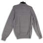Mens Gray Knitted Long Sleeve Mock Neck 1/4 zip Pullover Sweater Size M image number 2