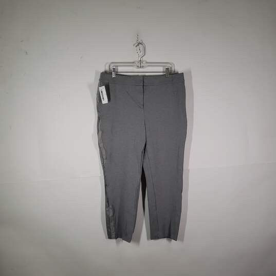 Womens Heather Stretch Flat Front Tapered Leg Cropped Pants Size 16 image number 1