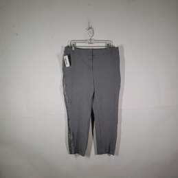 Womens Heather Stretch Flat Front Tapered Leg Cropped Pants Size 16