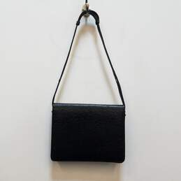 Vintage GLOBE 80s Black Ostrich Embossed Leather Shoulder Bag alternative image