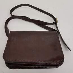 Vera Pelle Brown Leather Crossbody Bag