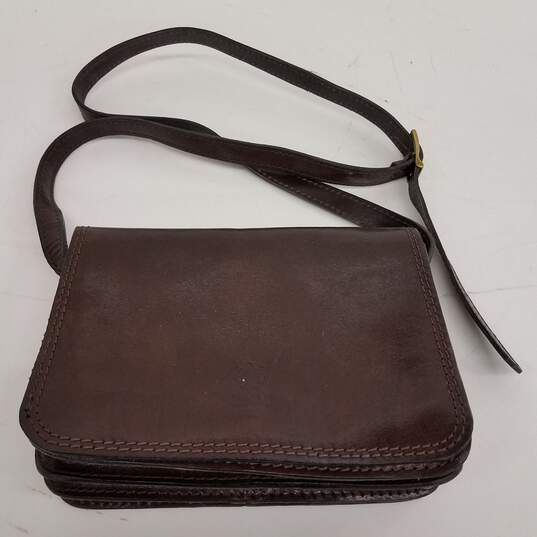 Vera Pelle Brown Leather Crossbody Bag image number 1