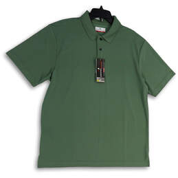 NWT Mens Green Short Sleeve Stretch Sun Protection Golf Polo Shirt Size L