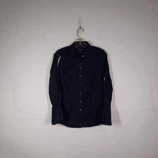 NWT Womens Tailored Fit Long Sleeve Collared Button-Up Shirt Size 2 image number 1