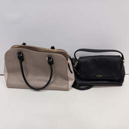 Bundle of 2 Kate Spade Taupe Leather Handbags (Brown/Beige/Black and Black)