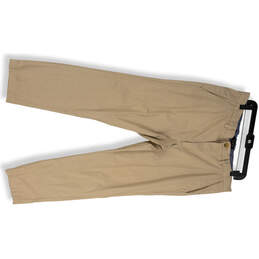 Womens Tan Pinstripe Flat Front Slash Pocket Regular Dress Pants Size 36X30
