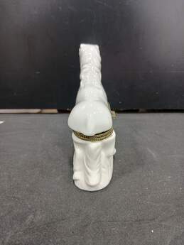 Vintage White Horse Pony Hinged Ceramic Trinket Box alternative image
