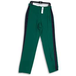 NWT Ann Taylor Womens Green Black Elastic Waist Pull-On Ankle Pants Size MT