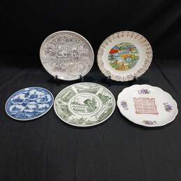 5 Vtg. State Souvenir Plate Collection