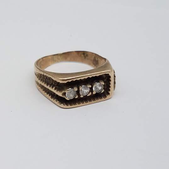10k Gold Vintage White Spinel Size 8 Ring 4.6g image number 1