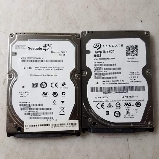 Lot of Two Seagate Laptop Hard drives (500GB ) Each image number 3