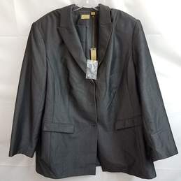 Caslon Women's Dark Grey Viscose/Wool Blend Suit Jacket Blazer Size 18W