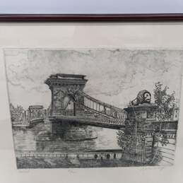 Signed Chain Bridge Drawing Numbered 63/100 alternative image
