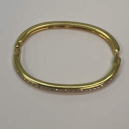 Designer Swarovski Gold-Tone White Rhinestone Hinged Bangle Bracelet alternative image