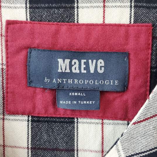 Maeve Anthropologie Black & White Plaid Dress Size XS image number 3
