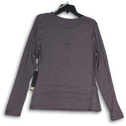 NWT Womens Gray Keyhole Neck Long Sleeve Pullover Blouse Top Size Large alternative image