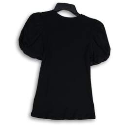NWT 1. State Womens Black Round Neck Puff Sleeve Pullover Blouse Top Size S alternative image