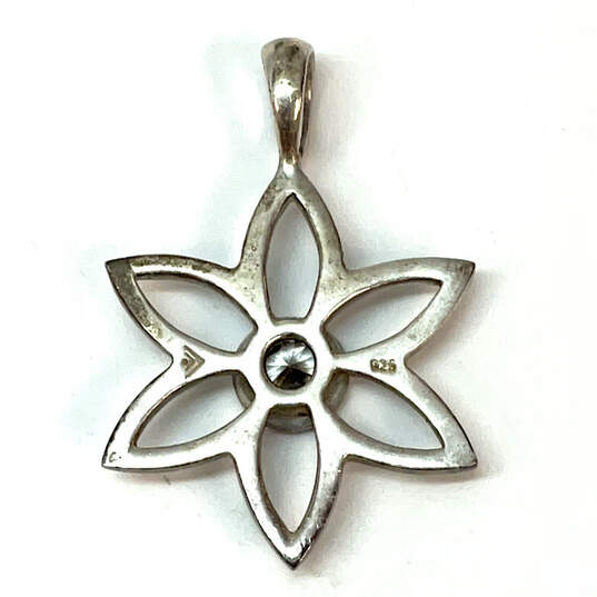 Designer Silpada 925 Sterling Silver CZ Flower Chain Pendant With Box image number 4