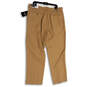 NWT Mens Brown Flat Front Slash Pockets Straight Leg Dress Pants Size 40 M image number 2